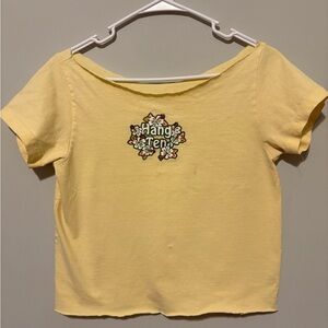 Vintage Yellow Floral “Hang Ten” Graphic T-Shirt Small / Marked